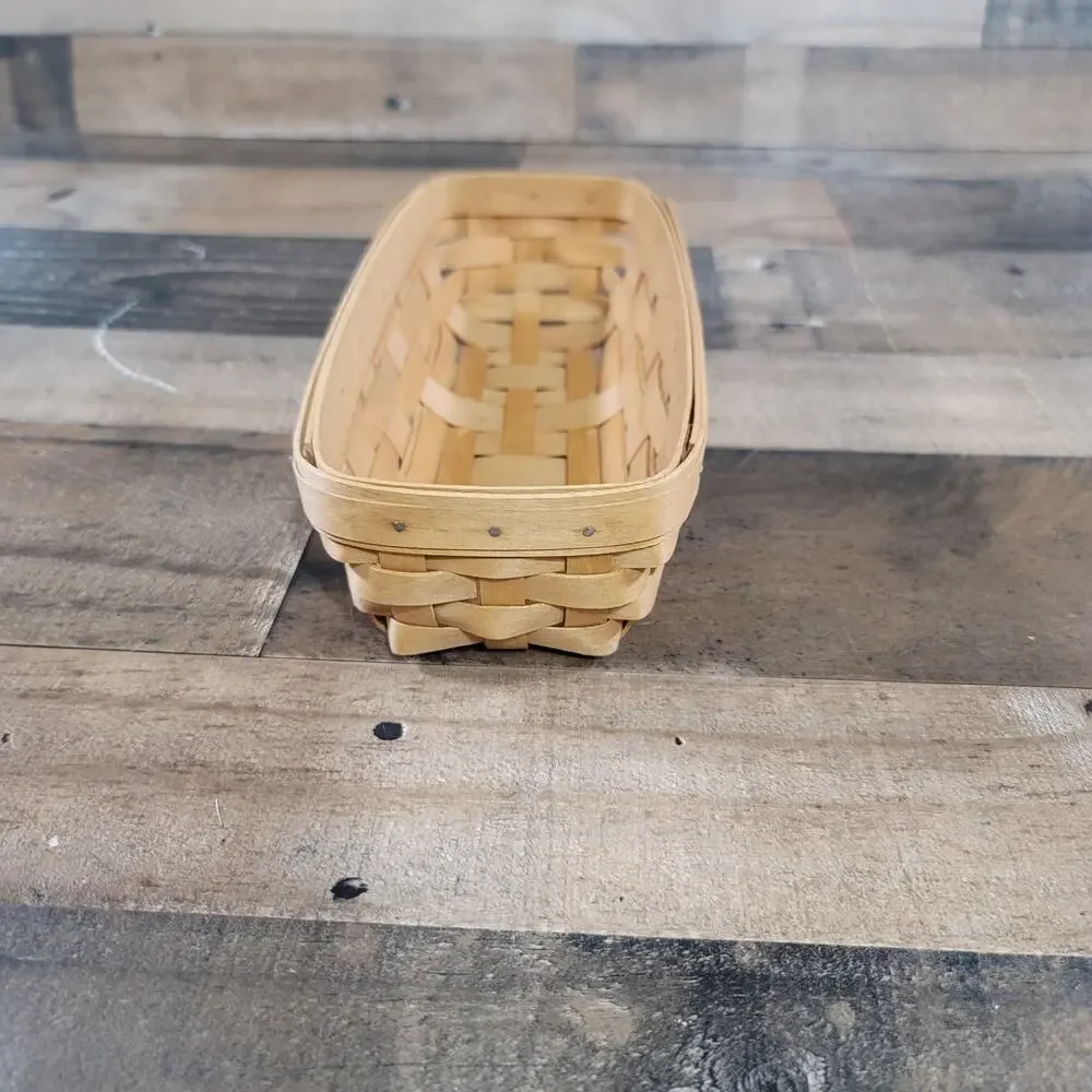 Longaberger Basket Signed Large Bread Basket 11.5 x 5 x 3 in Loaf Basket 2006